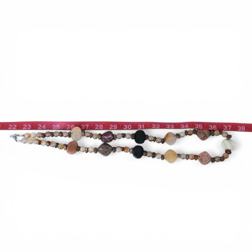 Artisan Semi‑Precious Stone Necklace - Ferruginous Quartz - Silver‑Tone - 31"L - Picture 14 of 16